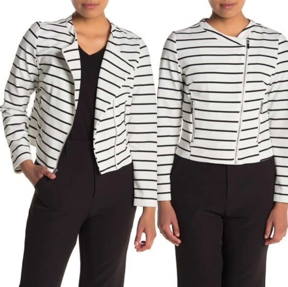 *NWT* Bagatelle Striped Asymmetrical Zip Jacket